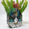 Tiffany Cat Glass Planter